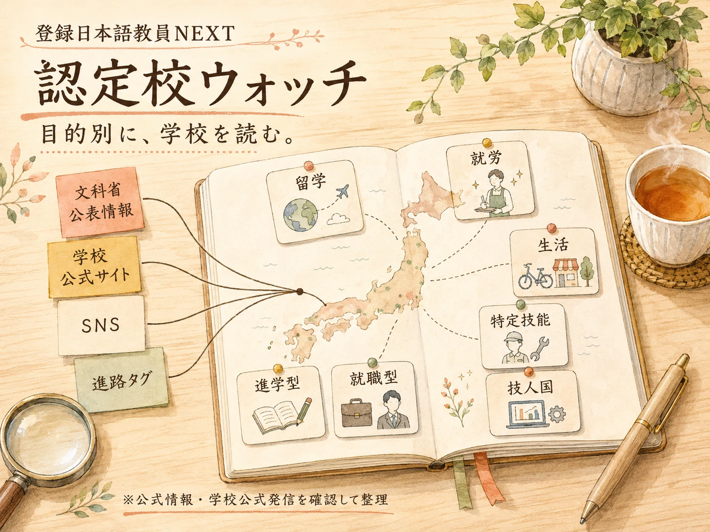 認定校情報提供フォーム向けに、提供された学校情報を項目ごとに整理するビジュアル。